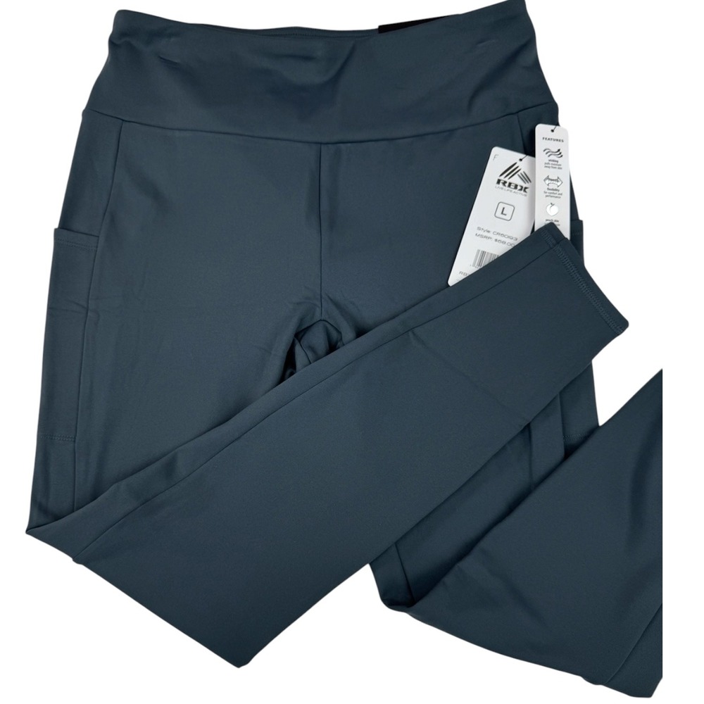 RBX Active Women Air Loft High Rise Leggings Slate Blue Pockets Size L NWT
